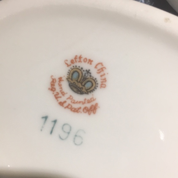 Pair Vintage Lefton China Handpainted Sm Ashtrays - Picture 5 of 8